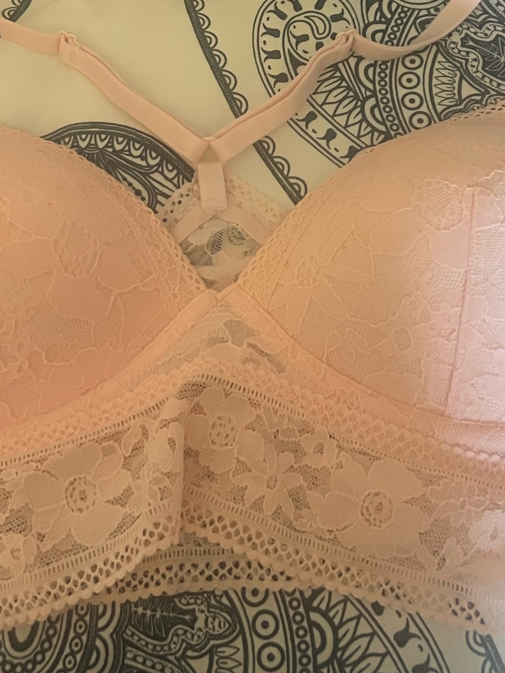 Victoria Secret Light Pink Lace pull-on Longline Bralette EUC - Picture 4 of 4